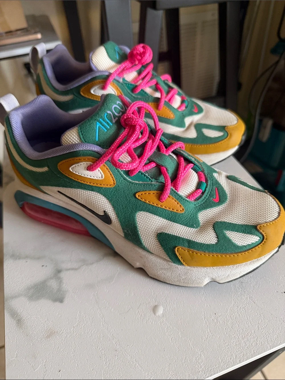 Nike Air Max 200 Sneakers - Purple, Green & Yellow